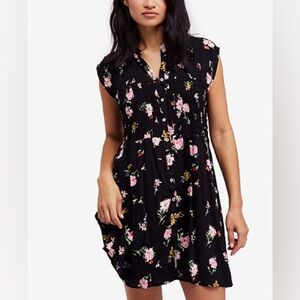 Free People Greatest Day Printed Smocked Shirtdress